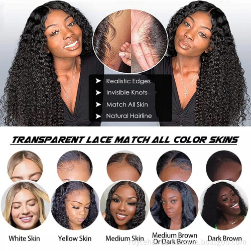 Raw Virgin Remy Indian Human Hair Wet and Wavy Water Wave Lace Closure Front Jewish Wig Kosher Wigs